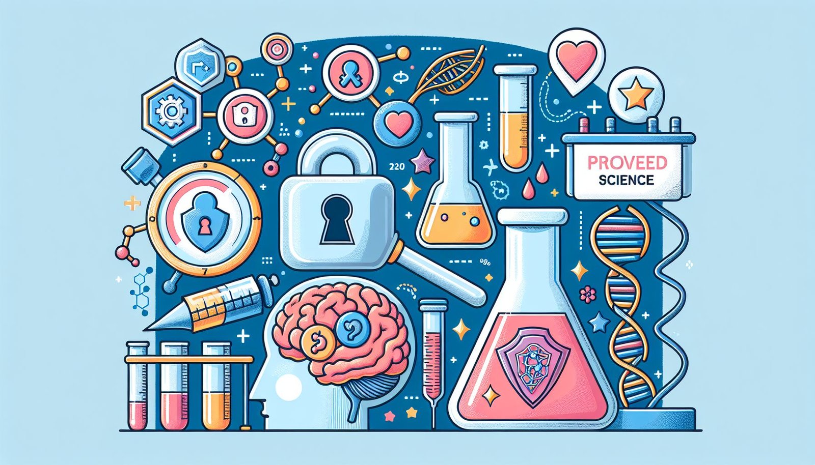 Illustration of natural supplements and medical treatments for sexual performance enhancement